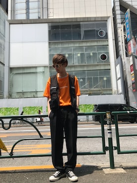 「KaneZ（ケインズ）のアイテム」を使った、Junya Kasugaさん（メンズ・170cm）の夏コーディネート