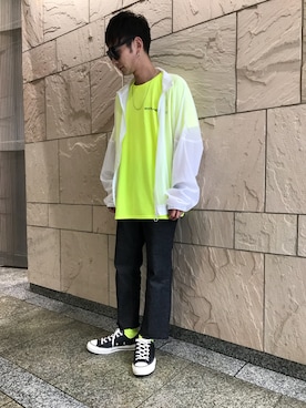 「WHITELAND（ホワイトランド）のアイテム（ブルゾン）」を使った、Junya Kasugaさん（メンズ・170cm）の夏コーディネート