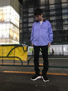 「MSGM（エムエスジーエム）のアイテム（シャツ/ブラウス）」を使った、Junya Kasugaさん（メンズ・170cm）の夏コーディネート