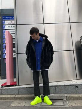 「DANKE SCHON（ダンケシェーン）のアイテム（ブルゾン）」を使った、Junya Kasugaさん（メンズ・170cm）の冬コーディネート