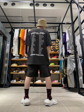 「L.H.P（エルエイチピー）のアイテム（帽子）」を使った、Junya Kasugaさん（メンズ・170cm）の夏コーディネート