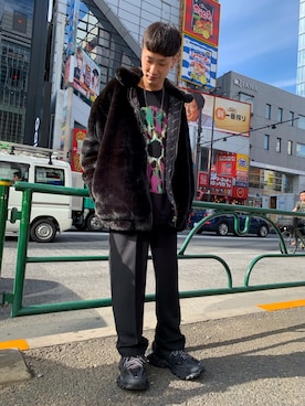 「DANKE SCHON（ダンケシェーン）のアイテム（ブルゾン）」を使った、Junya Kasugaさん（メンズ・170cm）の秋コーディネート