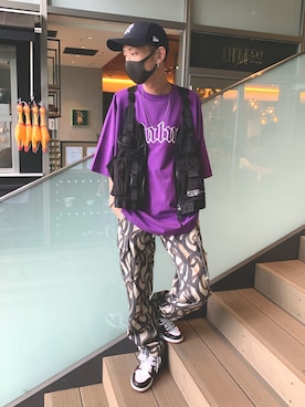 「Palm Angels（パームエンジェルス）のアイテム」を使った、Junya Kasugaさん（メンズ・170cm）の夏コーディネート