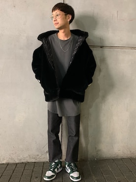 「DANKE SCHON（ダンケシェーン）のアイテム（ブルゾン）」を使った、Junya Kasugaさん（メンズ・170cm）の秋コーディネート
