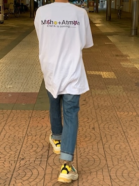 「BALENCIAGA（バレンシアガ）のBalenciaga Triple S Mesh, Nubuck And Leather Sneakers（スニーカー）」を使った、ぶー。さん（メンズ・178cm）の冬コーディネート