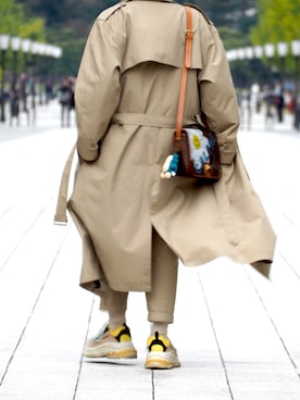 「BALENCIAGA（バレンシアガ）のBalenciaga Triple S Mesh, Nubuck And Leather Sneakers（スニーカー）」を使った、ぶー。さん（メンズ・178cm）の冬コーディネート