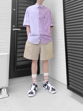 「WaiKei（ワイケイ）のアイテム（シャツ/ブラウス）」を使った、ぶー。さん（メンズ・178cm）の夏コーディネート