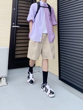 「WaiKei（ワイケイ）のアイテム（シャツ/ブラウス）」を使った、ぶー。さん（メンズ・178cm）の夏コーディネート