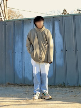 「BALENCIAGA（バレンシアガ）のBalenciaga Triple S Mesh, Nubuck And Leather Sneakers（スニーカー）」を使った、ぶー。さん（メンズ・178cm）の冬コーディネート
