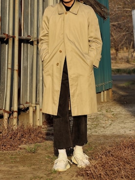 「リーバイス」｜「アイテム（ステンカラーコート）」を使った、ぶー。さん（メンズ・178cm）の冬コーディネート