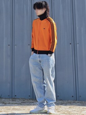 Adidas アディダス のジャージ オレンジ系 を使ったメンズ人気ファッションコーディネート Wear