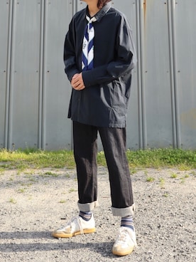 「ジャーマントレーナー」｜「アイテム（財布/小物）」を使った、ぶー。さん（メンズ・178cm）の春コーディネート