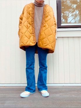 「FREAK'S STORE（フリークスストア）のM-65キルトライナージャケット（ミリタリージャケット）」を使った、Kemiさん（メンズ・162cm・20代）の冬コーディネート