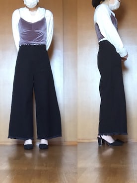 「ポインテッドトゥパンプス」｜ニャン@whitemaskさん（レディース・160cm）の春コーディネート