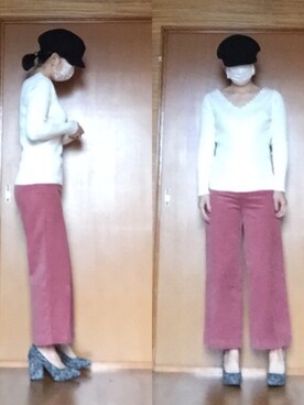「3can4on（サンカンシオン）のアイテム（帽子）」を使った、ニャン@whitemaskさん（レディース・160cm）の秋コーディネート