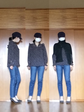 「SLY（スライ）のアイテム（ポンチョ）」を使った、ニャン@whitemaskさん（レディース・160cm）の秋コーディネート