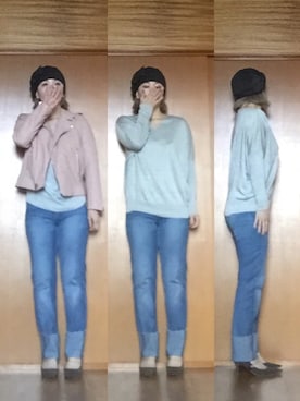 「antiqua」｜「アイテム（ライダースジャケット）」を使った、ニャン@whitemaskさん（レディース・160cm）の秋コーディネート