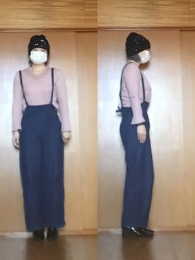 「ドレスシューズ」｜「アイテム（オールインワン・サロペット）」を使った、ニャン@whitemaskさん（レディース・160cm）の秋コーディネート