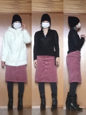 「ラメタイツ」｜ニャン@whitemaskさん（レディース・160cm）の春コーディネート
