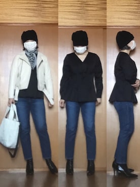 「ZARA KIDS」｜「アイテム（ライダースジャケット）」を使った、ニャン@whitemaskさん（レディース・160cm）の春コーディネート
