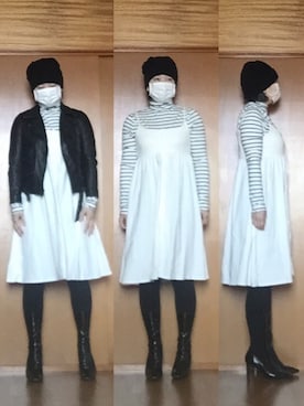 「BEAUTY&YOUTH UNITED ARROWS」｜「アイテム（ライダースジャケット）」を使った、ニャン@whitemaskさん（レディース・160cm）の春コーディネート