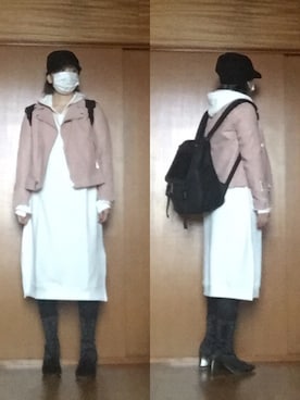 「PAGEBOY」｜「アイテム（ライダースジャケット）」を使った、ニャン@whitemaskさん（レディース・160cm）の春コーディネート
