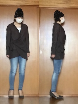 「ダークグレー」｜「アイテム（ニットキャップ/ビーニー）」を使った、ニャン@whitemaskさん（レディース・160cm）の秋コーディネート
