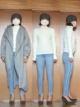 「moussy」｜「アイテム（ハンチング/ベレー帽）」を使った、ニャン@whitemaskさん（レディース・160cm）の秋コーディネート