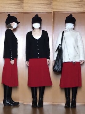 「antiqua」｜「アイテム（ライダースジャケット）」を使った、ニャン@whitemaskさん（レディース・160cm）の冬コーディネート