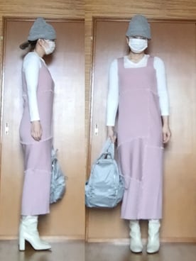 「黒なし」｜ニャン@whitemaskさん（レディース・160cm）の春コーディネート