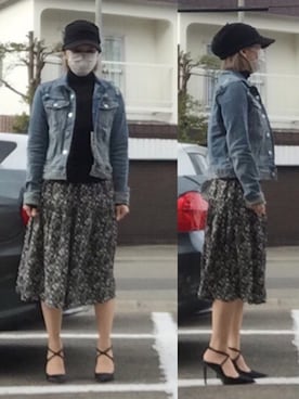 「秋のマイ旬スタイル」｜「アイテム（デニムジャケット）」を使った、ニャン@whitemaskさん（レディース・160cm）の秋コーディネート
