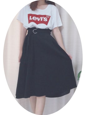「Levi's（リーバイス）のLevi's/リーバイス バットウィングＴシャツ（Tシャツ/カットソー）」を使った、HOHOさん（レディース・166cm）の秋コーディネート