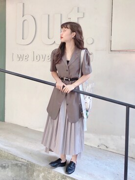 「アイテム（ワンピース/ドレス、シルバー系）」を使った、3tzzzu7さん（レディース・159cm）の夏コーディネート