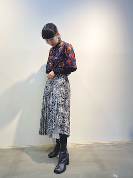 「アイテム（アクセサリー、グリーン系）」を使った、yunaさん（レディース・154cm）の春コーディネート