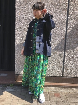 「TOGA PULLA（トーガ　プルラ）のアイテム（ワンピース/ドレス）」を使った、yunaさん（レディース・154cm）の春コーディネート