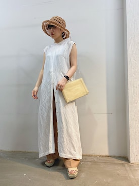 「PONTI（ポンティ）のアイテム」を使った、yunaさん（レディース・154cm）の夏コーディネート