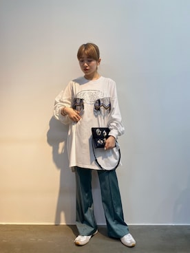 「muller of yoshiokubo（ミュラーオブヨシオクボ）のアイテム（その他パンツ）」を使った、yunaさん（レディース・154cm）の夏コーディネート