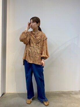 「Maison Margiela（メゾンマルジェラ）のアイテム（ブーツ）」を使った、yunaさん（レディース・154cm）の秋コーディネート