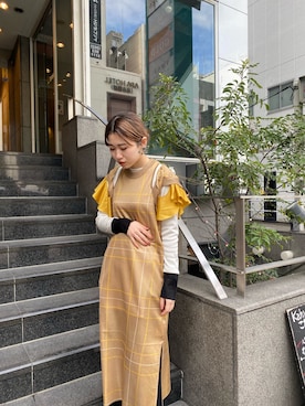 「TOGA PULLA（トーガ　プルラ）のアイテム（ワンピース/ドレス）」を使った、yunaさん（レディース・154cm）の冬コーディネート
