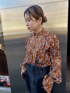 「mame（マメ）のアイテム（トップス）」を使った、yunaさん（レディース・154cm）の冬コーディネート
