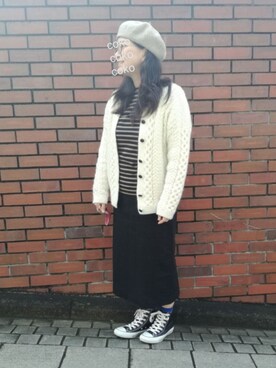 「Handmade（ハンドメイド）のアイテム（その他アウター）」を使った、coko さん（レディース・154cm）の冬コーディネート