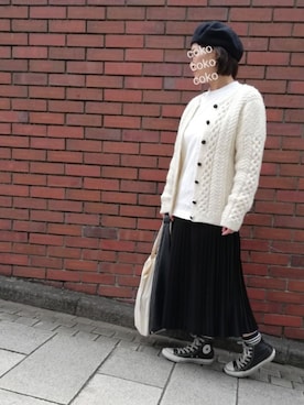 「Handmade（ハンドメイド）のアイテム（その他アウター）」を使った、coko さん（レディース・154cm）の秋コーディネート