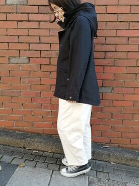 「Johnbull Private labo（ジョンブルプライベートラボ）のアイテム（マウンテンパーカー）」を使った、coko さん（レディース・155cm）の冬コーディネート