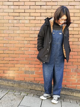 「Johnbull Private labo（ジョンブルプライベートラボ）のアイテム（その他アウター）」を使った、coko さん（レディース・155cm）の冬コーディネート
