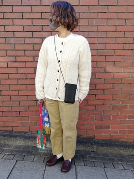 「Handmade（ハンドメイド）のアイテム（その他アウター）」を使った、coko さん（レディース・155cm）の秋コーディネート