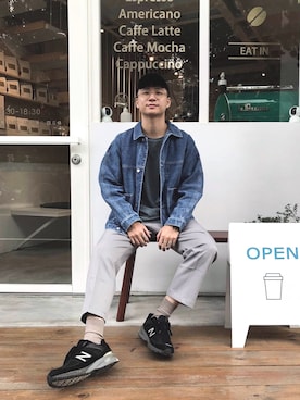 「plain-me（プレインミー）のアイテム（デニムジャケット）」を使った、Alex🇹🇼さん（メンズ・175cm）の秋コーディネート