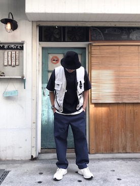 「MANUAL ALPHABET（マニュアル アルファベット）のアイテム（パンツ）」を使った、Alex🇹🇼さん（メンズ・175cm）の秋コーディネート