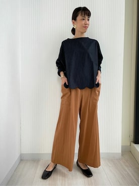 「スカラップ」｜「アイテム（パンプス）」を使った、yuka5942さん（レディース・160cm）の秋コーディネート