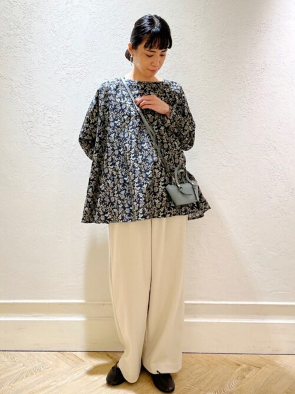 BEARDSLEY ビアズリー キンモクセイプリントブラウス ビアズリー BEARDSLEY ニットコンビドルマンブラウス （white