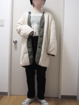 「ハイウエストストレートジーンズ」｜miki☺︎♡さん（レディース・160cm）の冬コーディネート